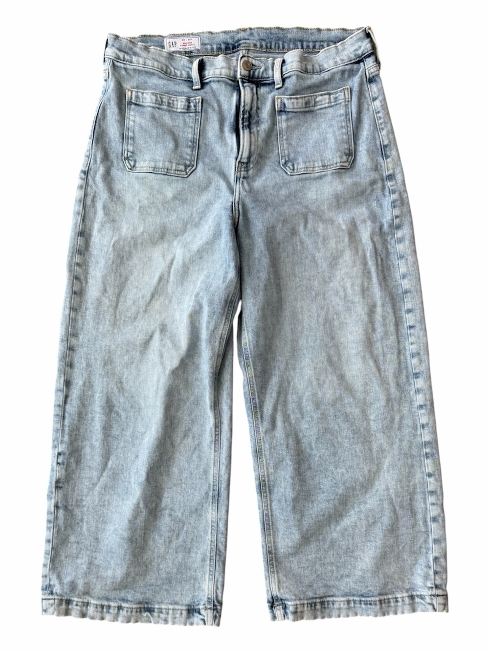 GAP Light Wash Wide Leg Jeans | High Rise Stride Ankle